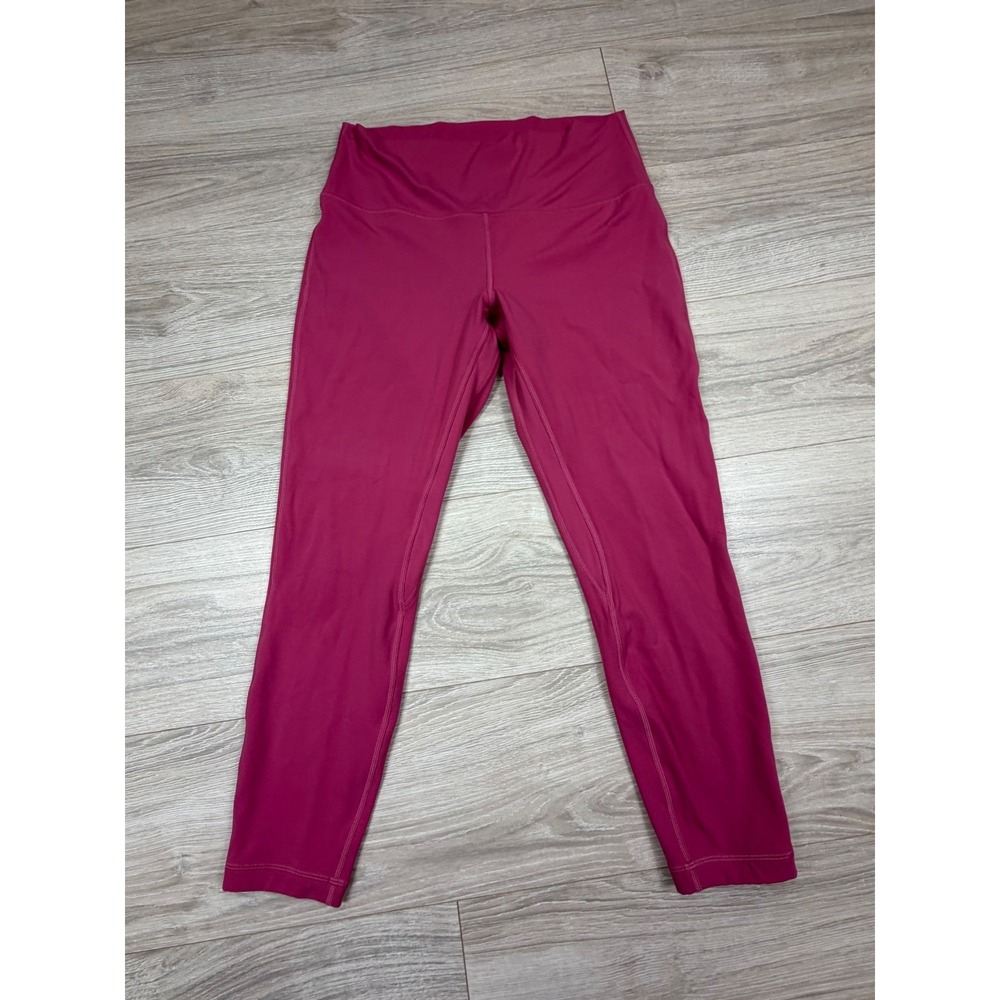 Lululemon Wunder Under High Rise Leggings Magenta Pink Size 12 Yoga Pants 23in